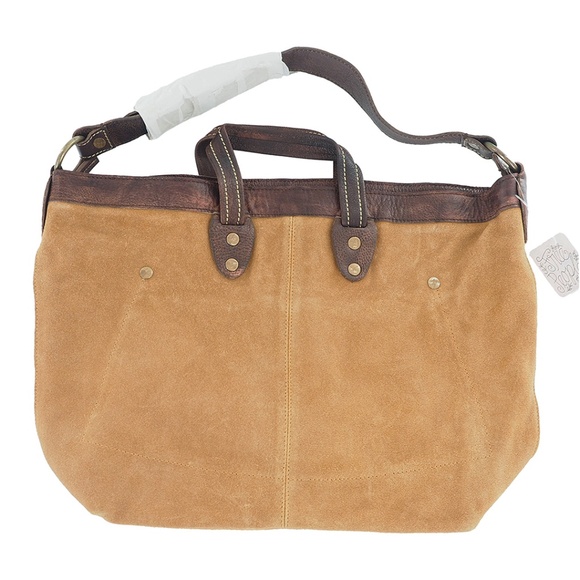 Free People Suede and Leather Tote Shoulder Bag - Picture 2 of 8